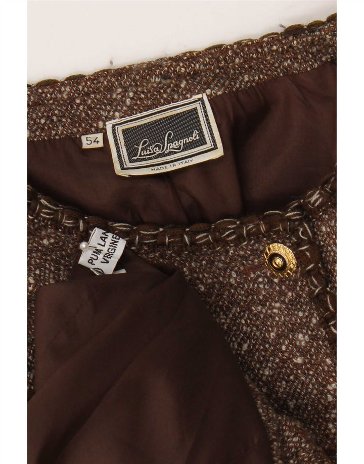 Luisa Spagnoli Womens 6 Button Blazer Jacket IT 54 3XL Brown Flecked