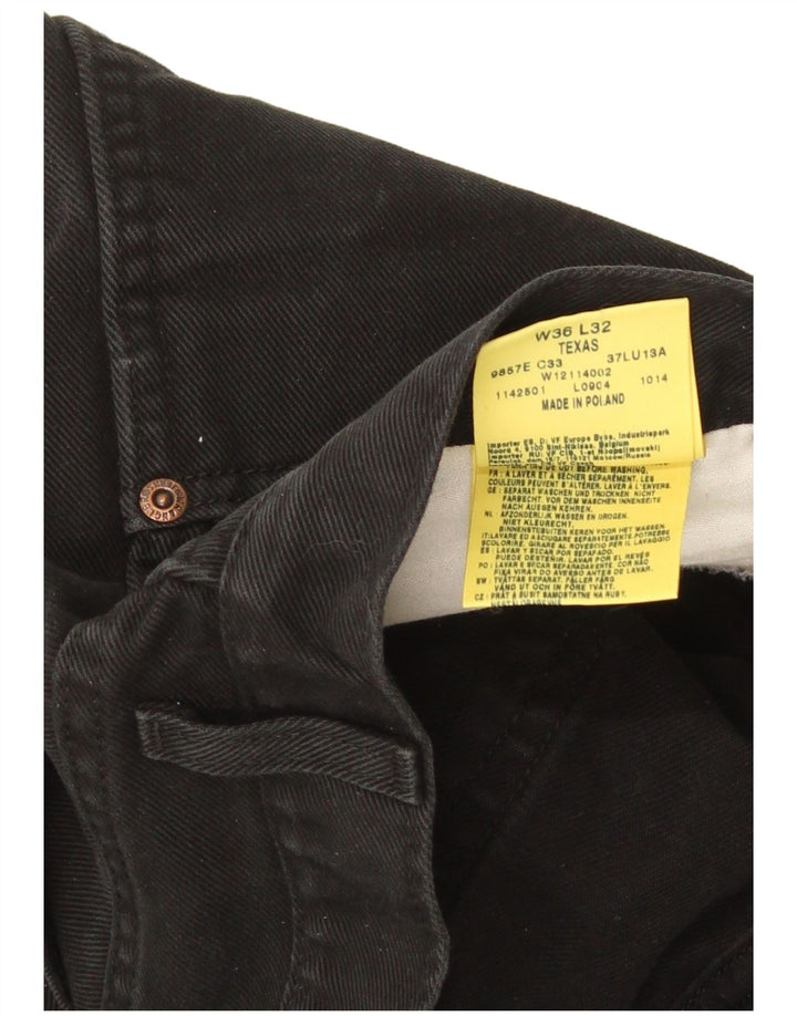 Wrangler Mens Texas Straight Jeans W36 L32 Black Cotton