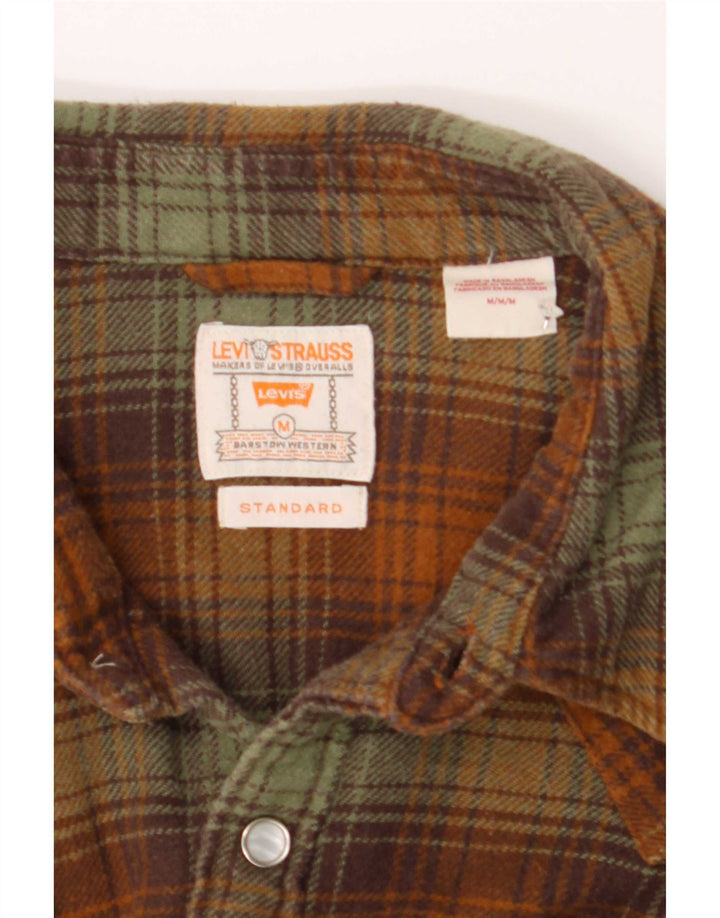 Camicia in flanella da uomo Levi's in cotone scozzese marrone medio