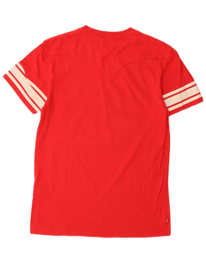 LEVI'S Herre San Francisco Grafisk T-Shirt Top Medium Rød Bomuld