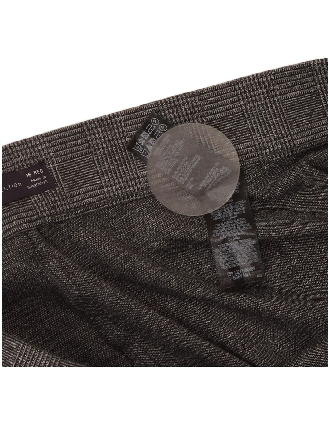 Marks & Spencer Womens Cropped Trousers UK 16 Large W34 L24 Grey Check