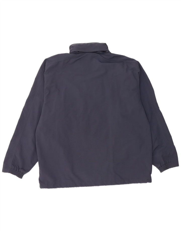 KAPPA Mens Hooded Rain Jacket UK 42 XL Navy Blue Polyamide