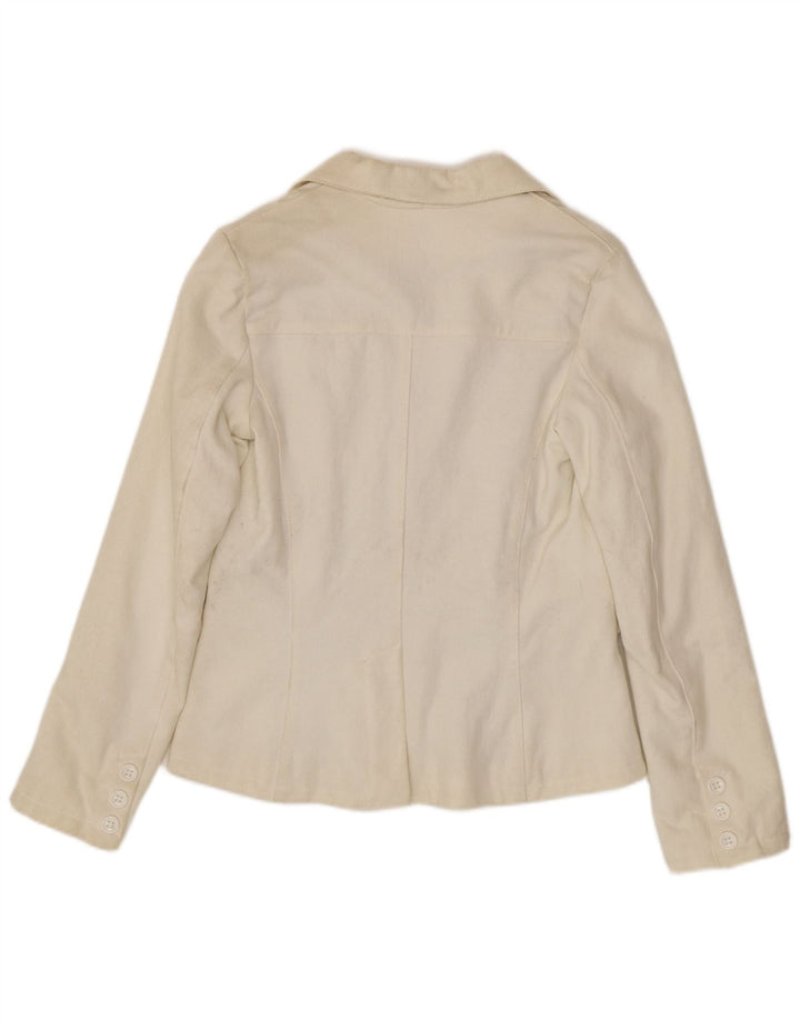 Yes London Veste Blazer 2 Boutons Femme IT 44 Coton Blanc Moyen
