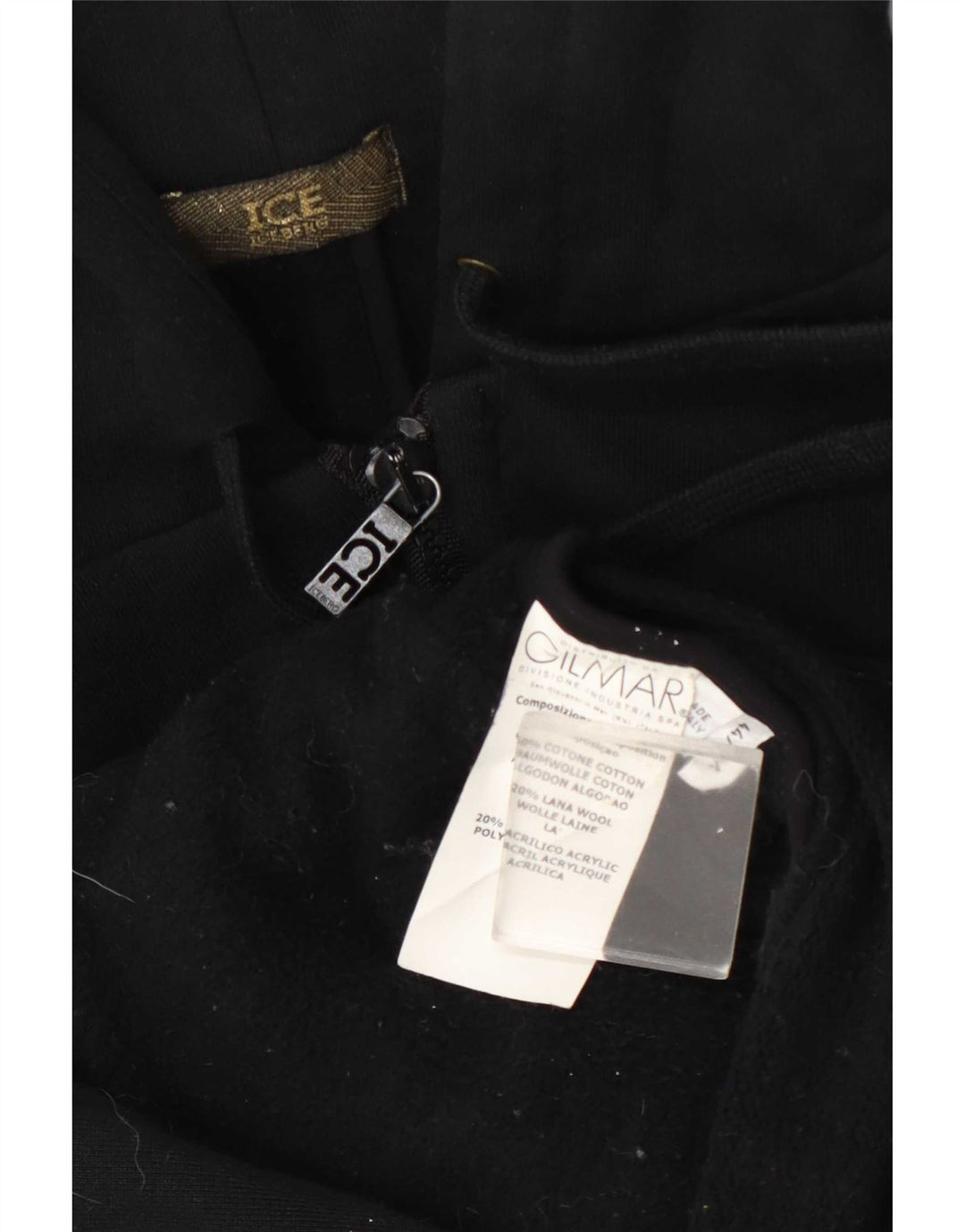 Iceberg Womens Zip Hoodie Sweater IT 44 Medium Navy Blue Cotton