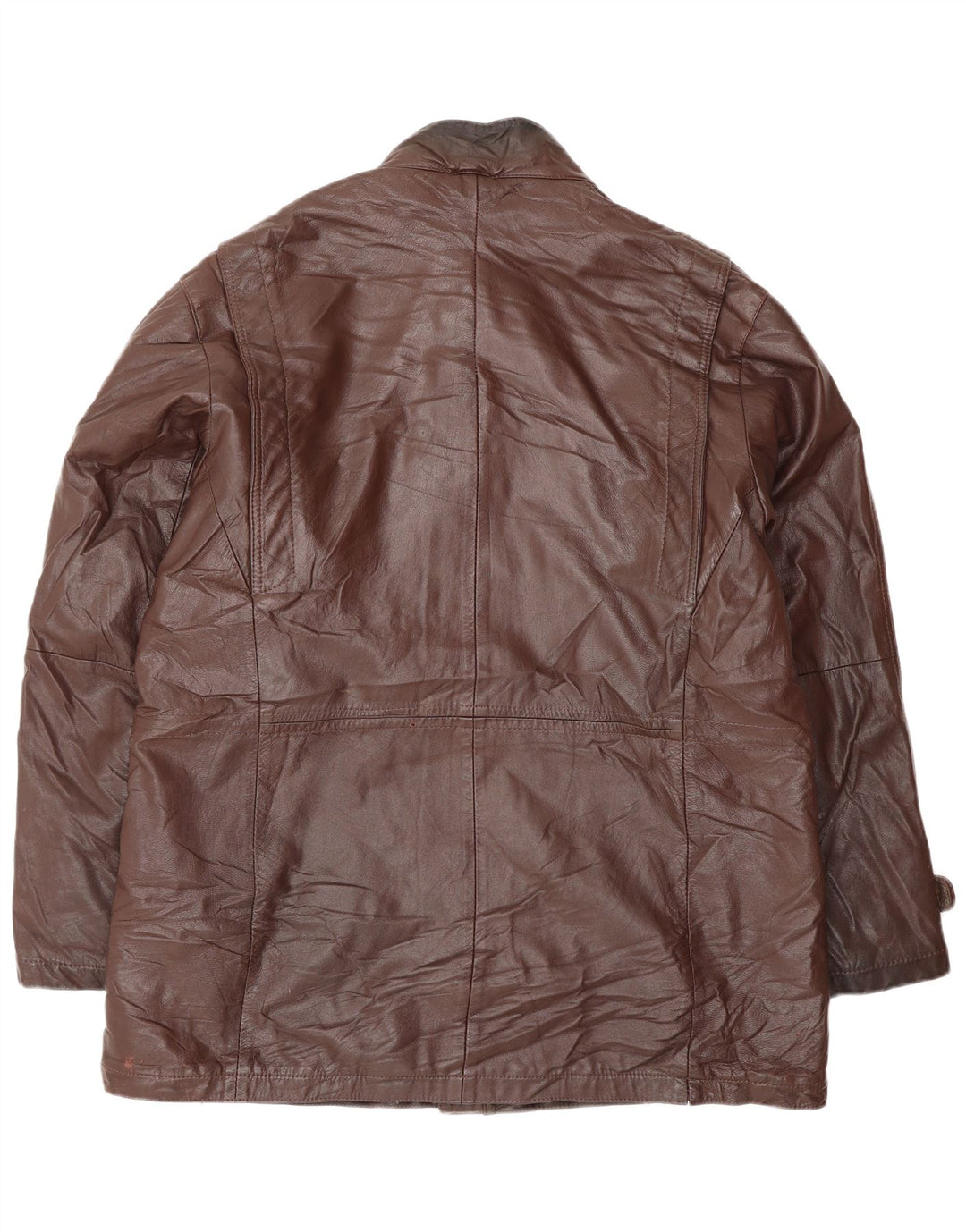 Vintage Mens Leather Jacket IT 52 XL Brown