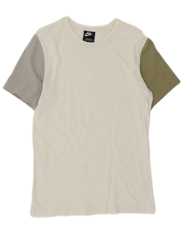 T-shirt Nike da uomo con vestibilità standard, piccola, in cotone color block bianco