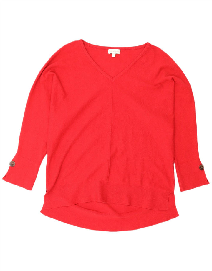 Monsoon Womens V-Neck Jumper Sweater UK 16 Large Red Polyester