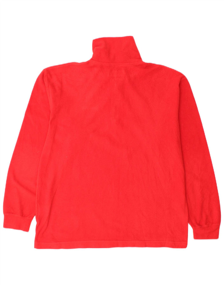 Invicta Herren-Fleecepullover mit Reißverschluss am Hals, kleines rotes Polyester