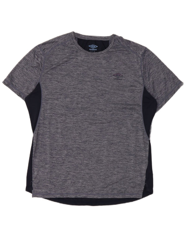 Umbro Mens T-Shirt Top XL Navy Blue Flecked Polyester