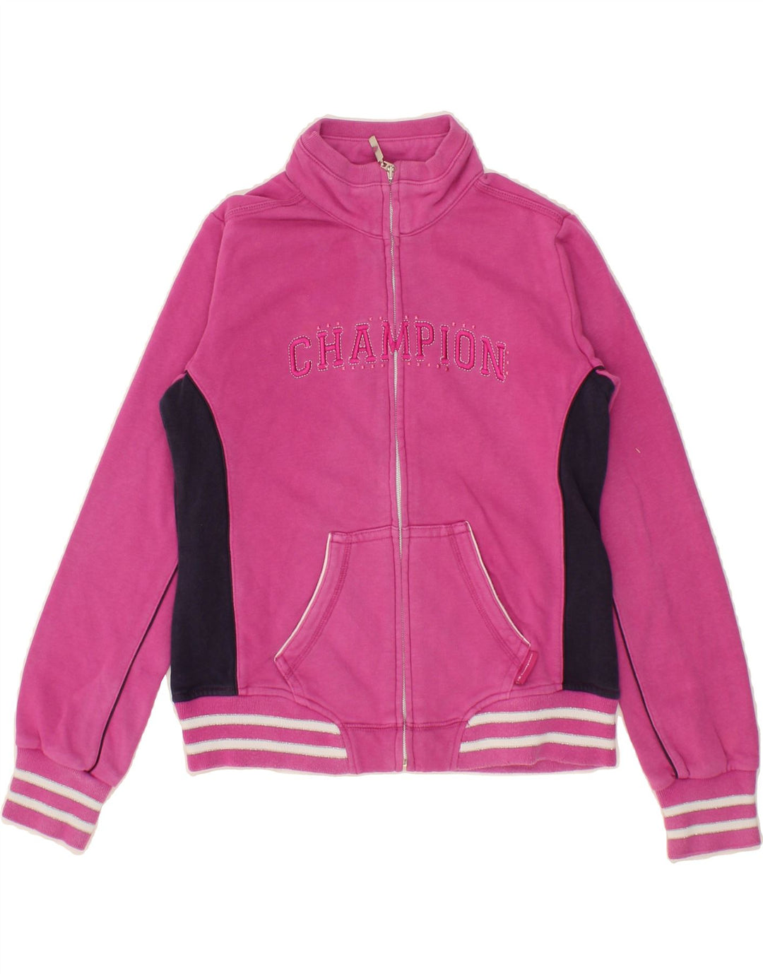 CHAMPION Girls Graphic Tracksuit Top Jacket 9-10 Years Medium Pink Vintage Champion and Second-Hand Champion from Messina Hembry 