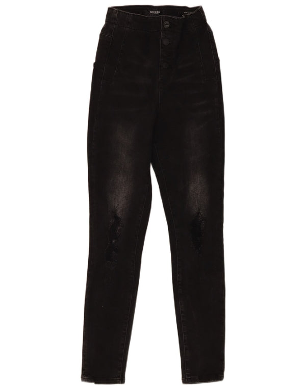 Guess Womens Bonny Distressed Skinny Jeans W25 L27 Μαύρο βαμβακερό