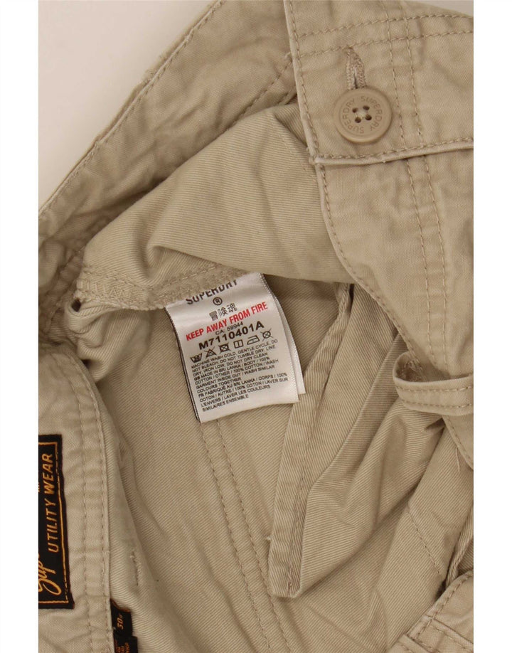Superdry Mens Cargo Shorts W30 Medium Beige Cotton