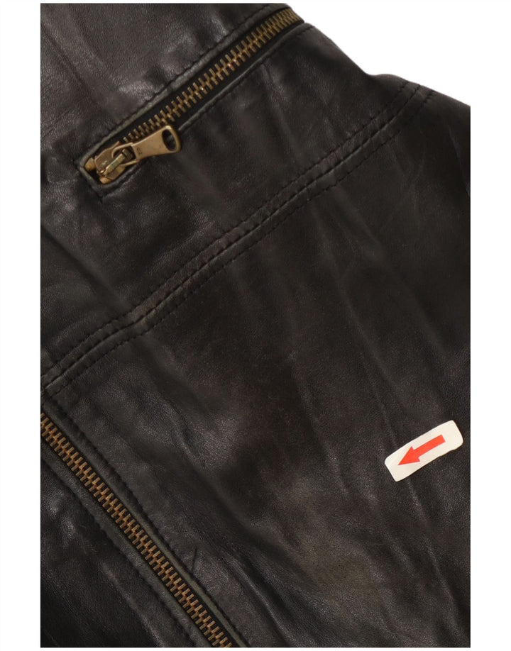 Bulli E Pupe Chaqueta de cuero para hombre UK 40 Large Black