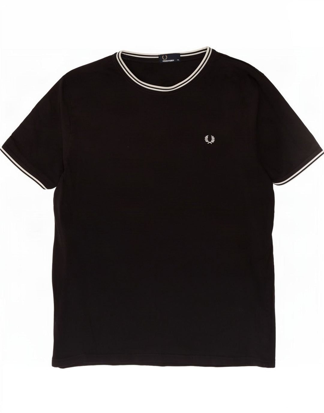 Fred Perry Herren T-Shirt Top 2XL Schwarz Baumwolle