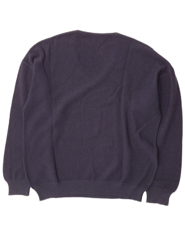 Il Granchio Mens V-Neck Jumper Sweater Medium Navy Blue
