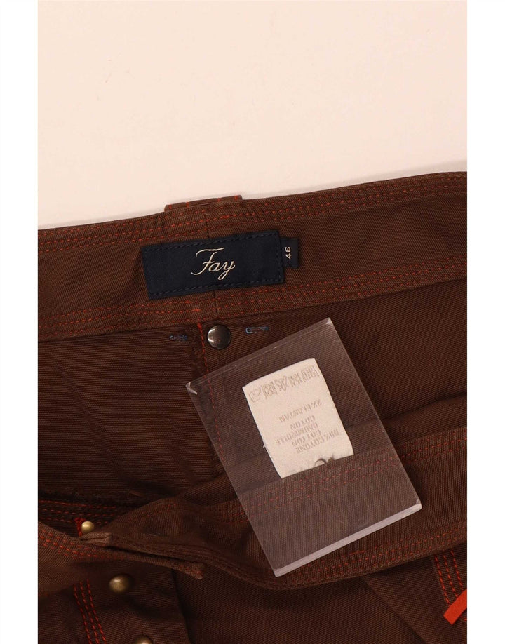 Fay Womens Casual Shorts IT 46 Large W32 Brown Cotton