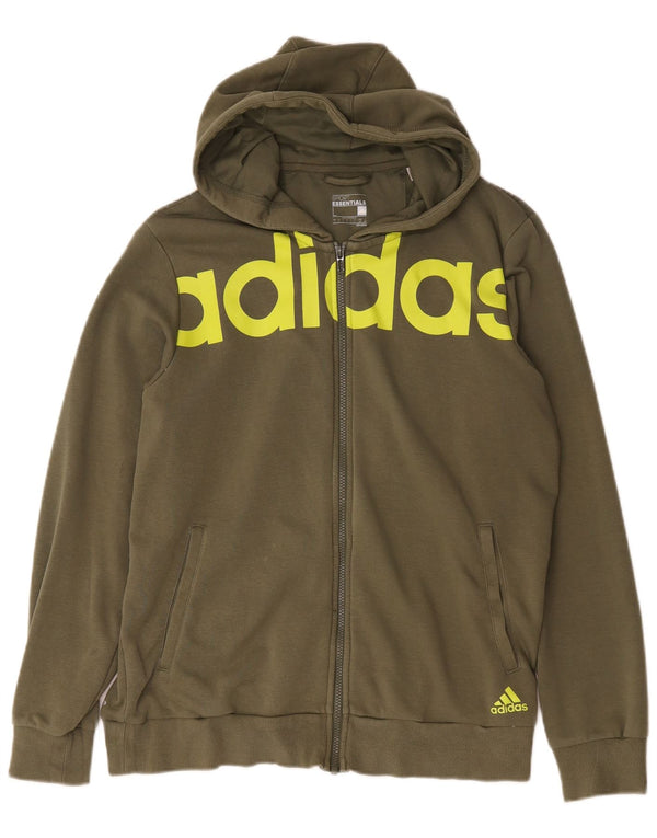 Adidas muška majica s kapuljačom s patentnim zatvaračem, veliki zeleni pamuk