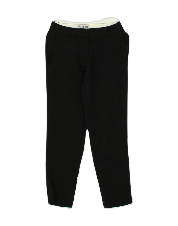 ICEBERG Womens Tapered Suit Trousers EU 40 Medium W28 Black Viscose | Vintage Iceberg | Thrift | Second-Hand Iceberg | Used Clothing | Messina Hembry 