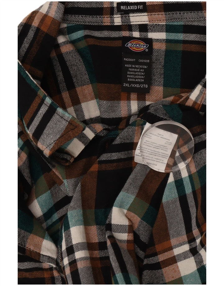DICKIES Mens Flannel Shirt 2XL Multicoloured Check Cotton