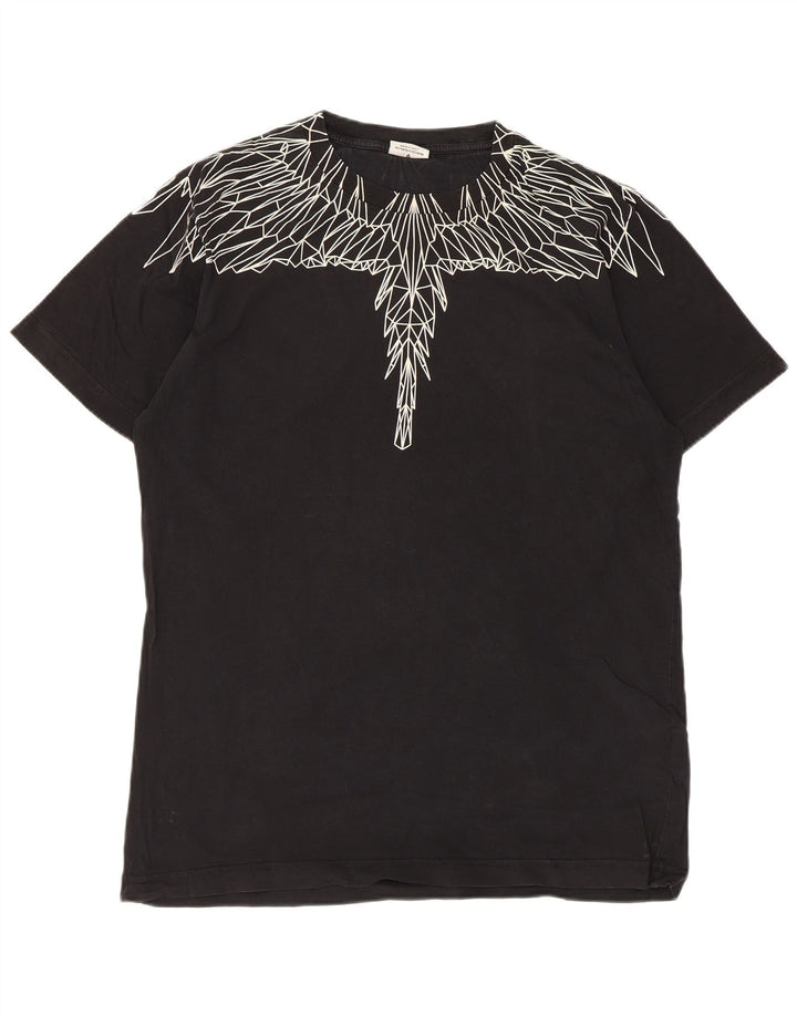 Marcelo Burlon Herre grafisk T-shirt Top Medium Sort Bomuld