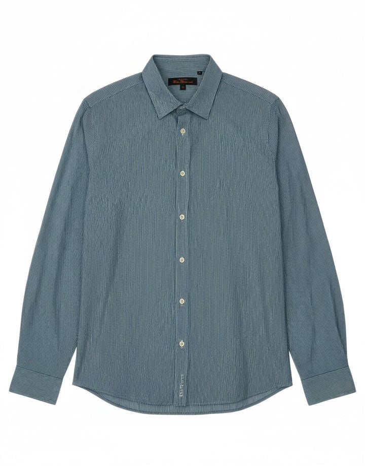 BEN SHERMAN Mens Shirt Medium Blue Pinstripe Cotton Vintage Ben Sherman and Second-Hand Ben Sherman from Messina Hembry 