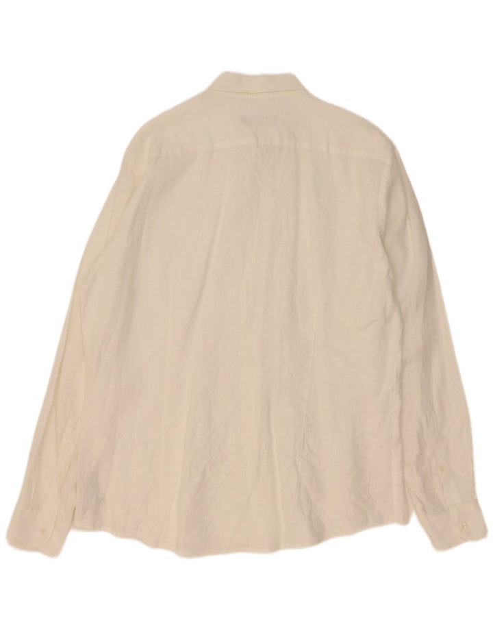 Camicia Trussardi Uomo Taglia 43 Large Lino Bianco
