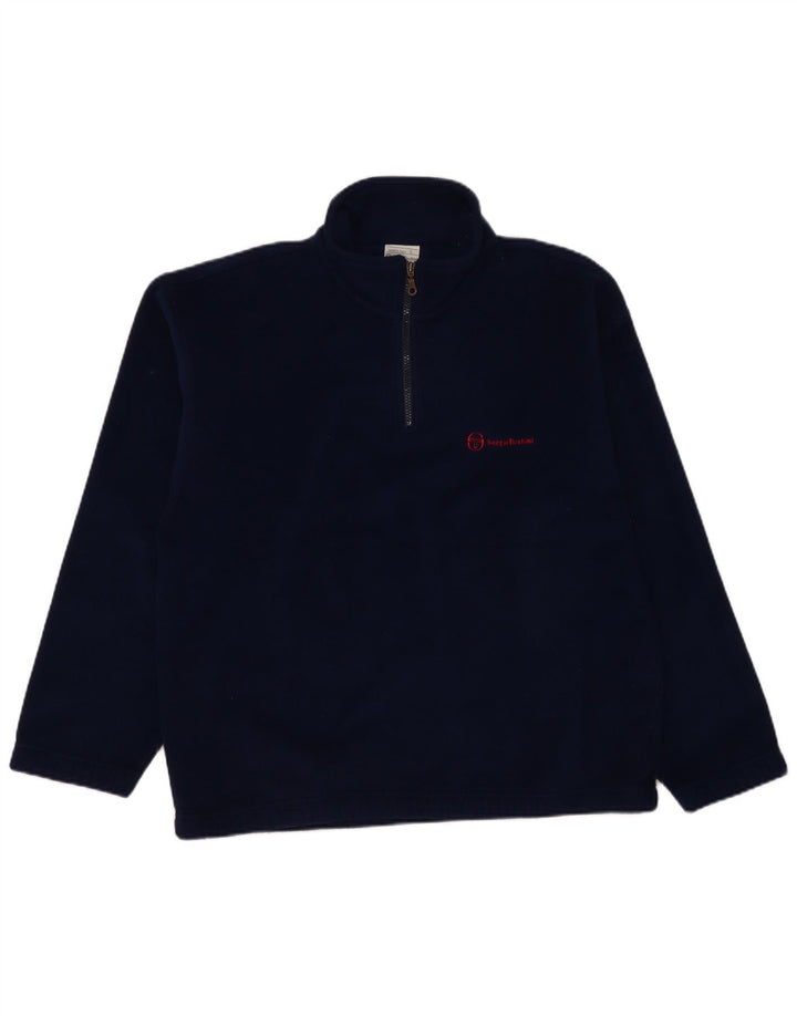 Sergio Tacchini herre lynlås hals fleece jumper stor marineblå polyester