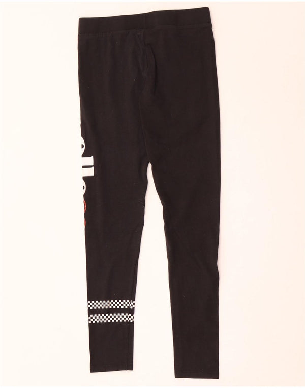 Ellesse Girls Graphic Leggings 11-12 Years Black Cotton