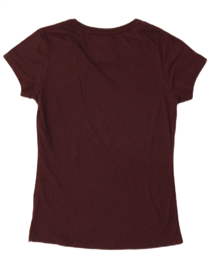 Женская футболка с рисунком Superdry Top UK 12, средний темно-бордовый полиэстер