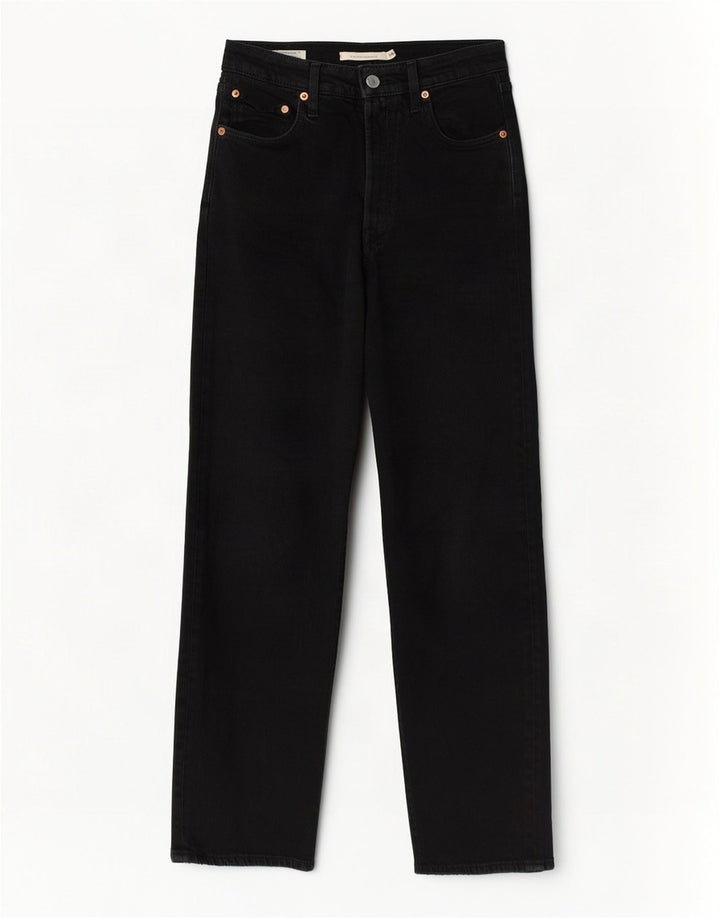 Levi's Womens Ribcage Straight Jeans W24 L27 Black Cotton
