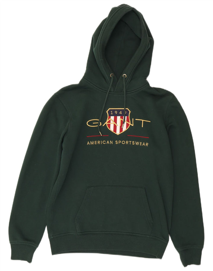 GANT Mens Graphic Hoodie Jumper Medium Green Cotton