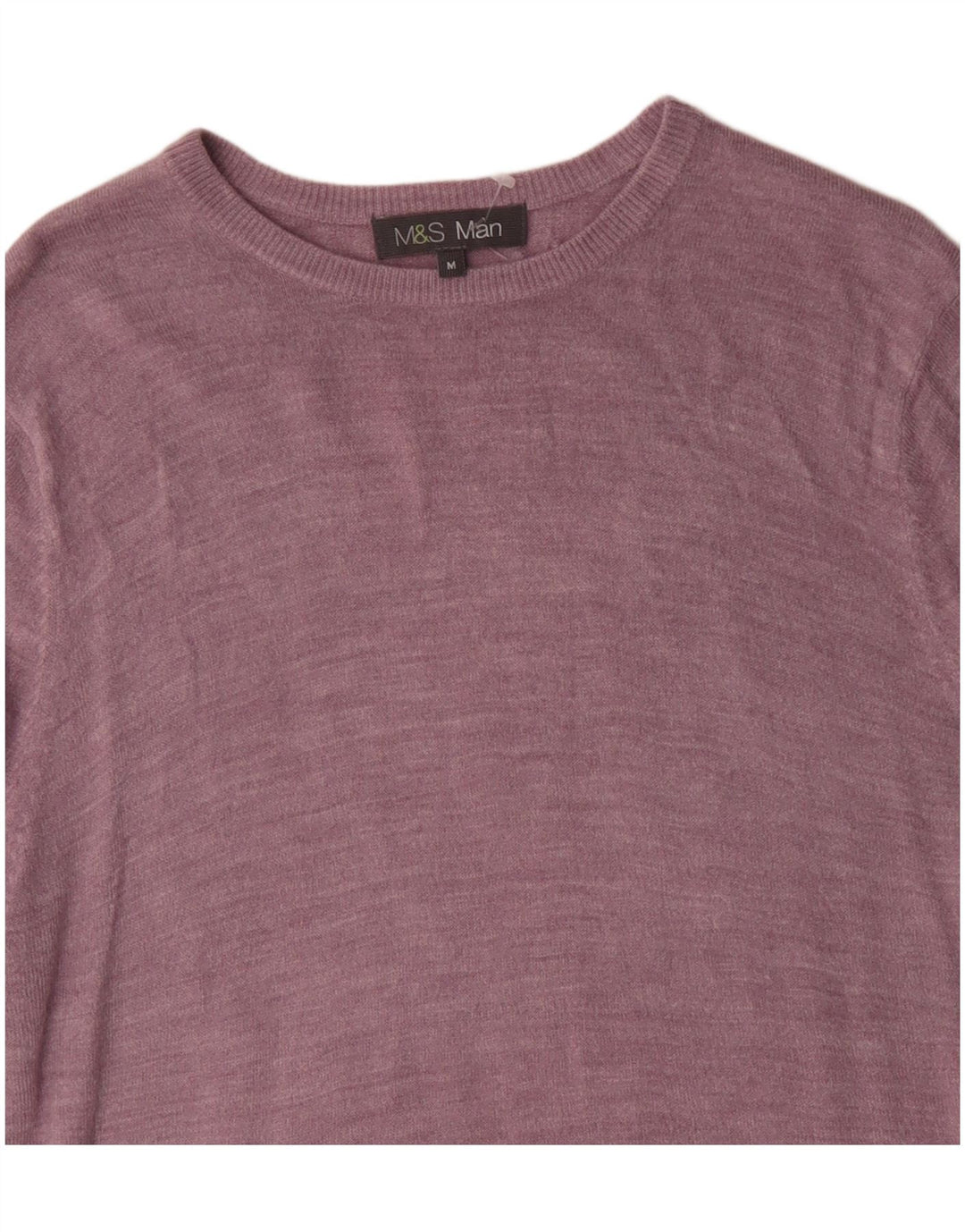 MARKS & SPENCER Mens Boat Neck Jumper Sweater Medium Pink Acrylic