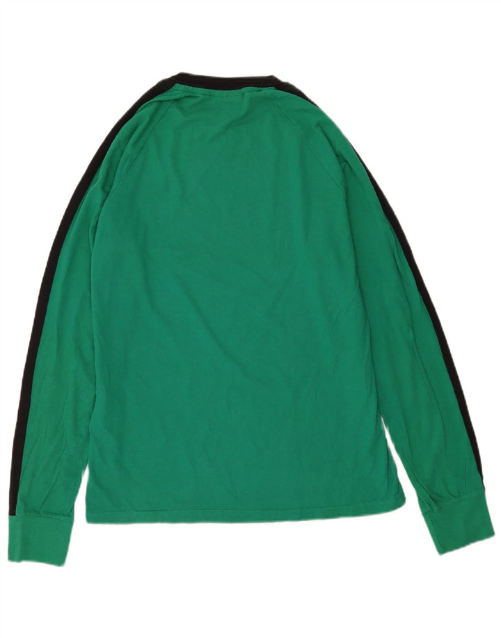 Converse Top da uomo a maniche lunghe in cotone color block verde medio
