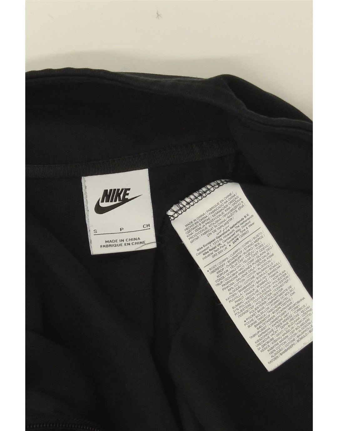 Nike Womens Oversized Crop Zip Neck Sweatshirt Jumper UK 10 Small Black