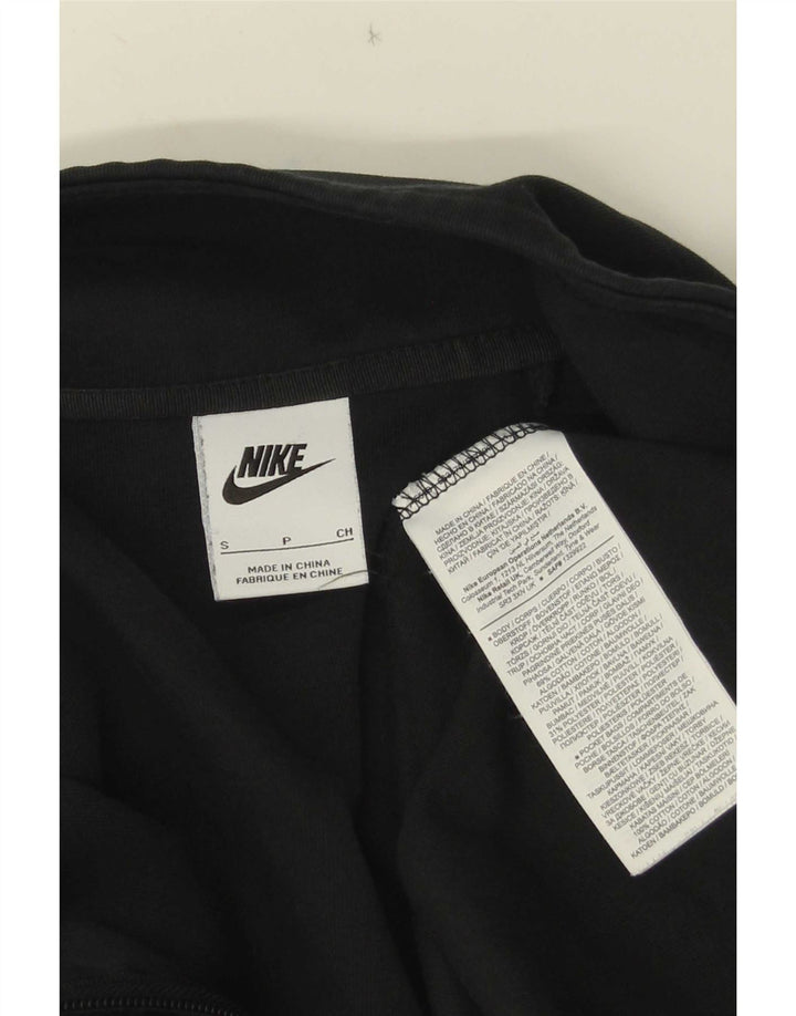 Nike Womens Oversized Crop Zip Neck Sweatshirt Jumper UK 10 Small Black