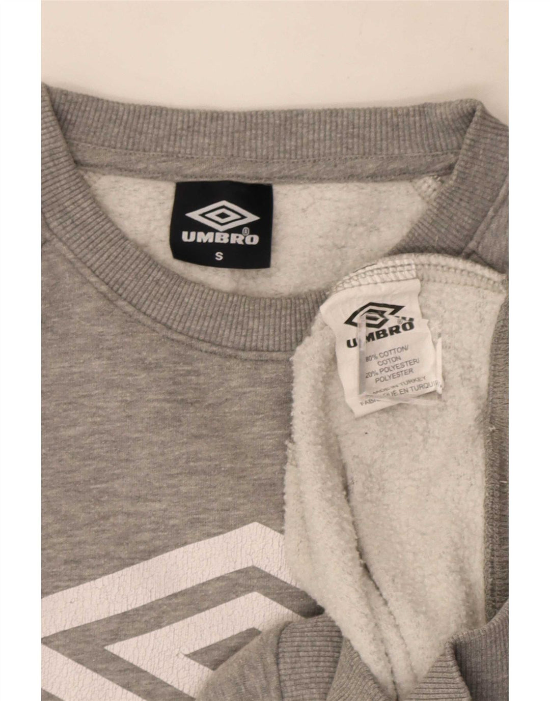 Umbro Mens Graphic Sweatshirt Jumper Small Grey Flecked Cotton