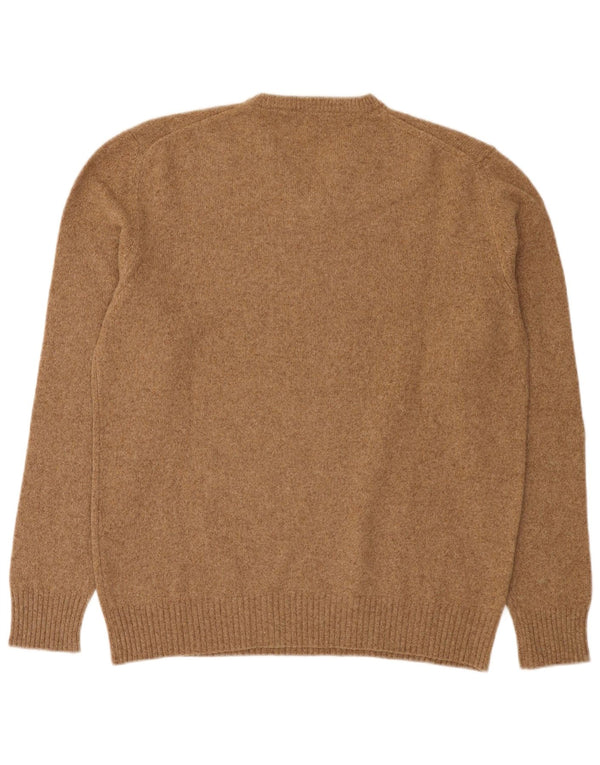 Seventy Jersey con cuello en V para hombre, talla 2XL, lana merino marrón