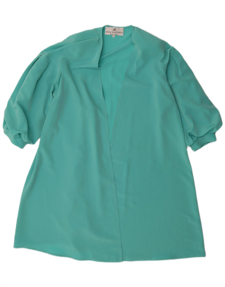 Vintage Womens 3/4 Sleeve Oversized Cardigan Top IT 44 Medium Turquoise