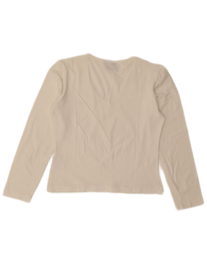 Lee Womens Crop Top Long Sleeve UK 14 Large White Cotton