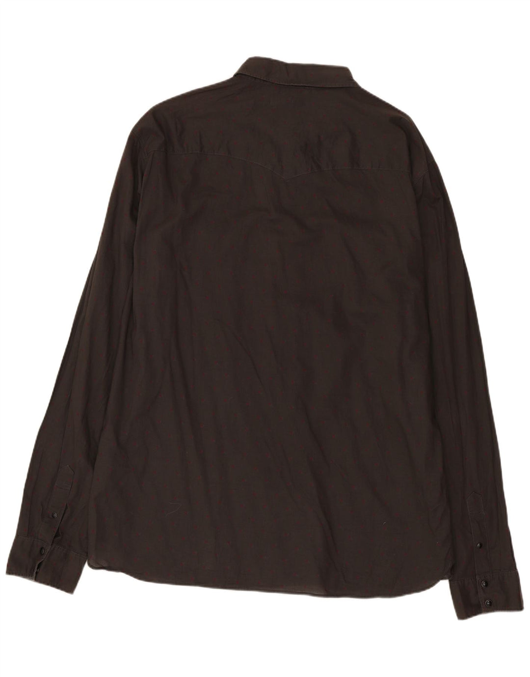 All Saints Herrenhemd 2XL grau gefleckte Baumwolle