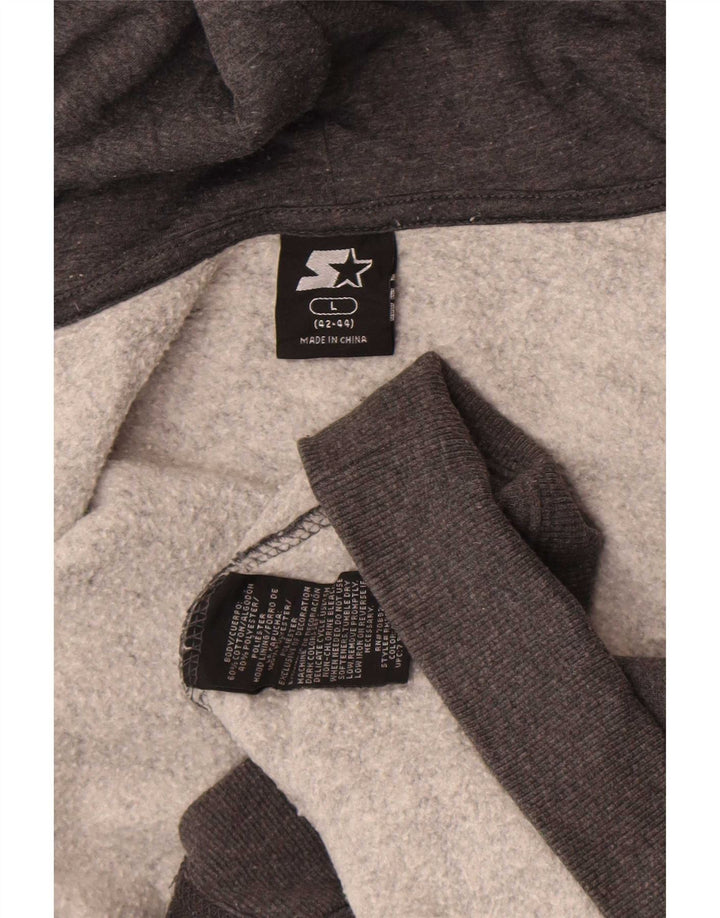Starter Mens Zip Hoodie Sweater Large Grey Cotton