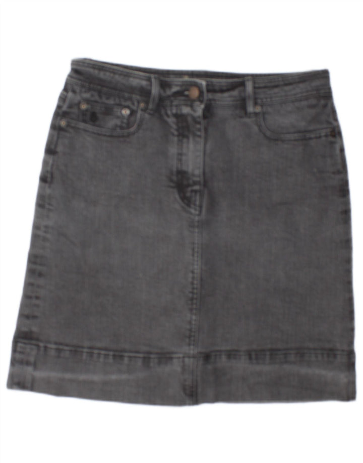 Gonna in denim da donna BODEN UK 12 media W30 grigia