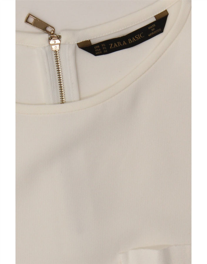 Top in camicetta da donna Zara UK 18 XL bianco