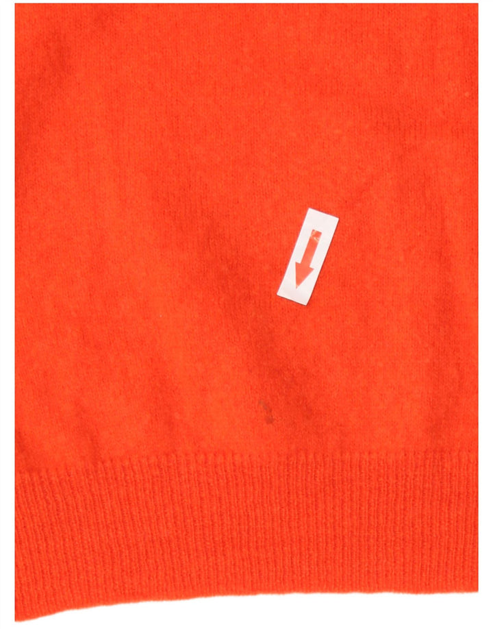 Zara Mens Crew Neck Jumper Sweater Small Orange Wool