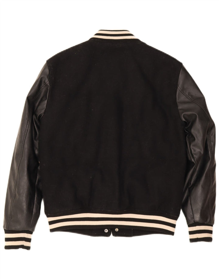 Superdry Damen Varsity Jacke UK 8 Small Schwarz Polyester