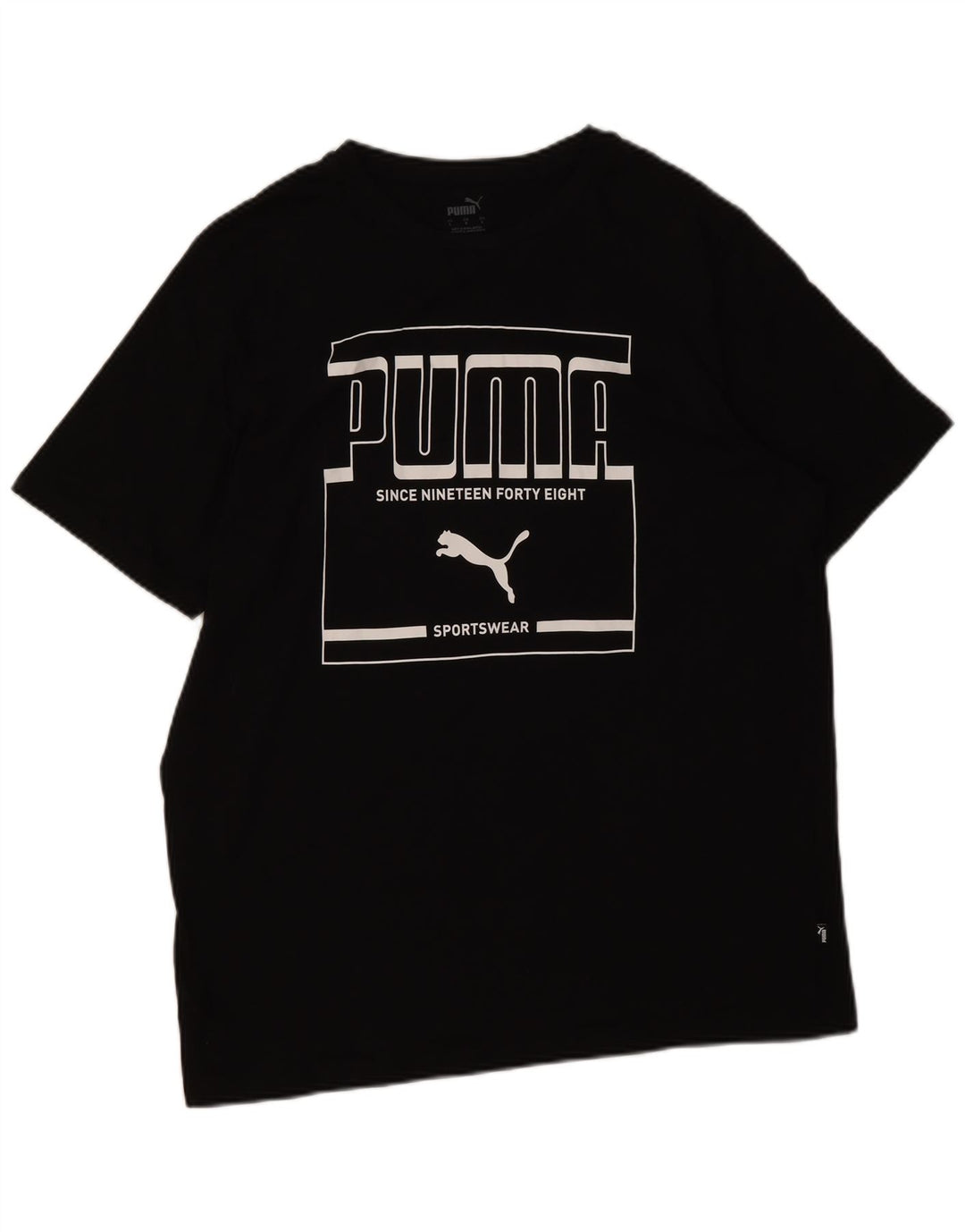 Puma Mens Graphic T-Shirt Top Large Black Cotton