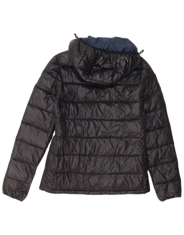 BEST COMPANY Womens Hooded Padded Jacket UK 14 Medium Black Polyester