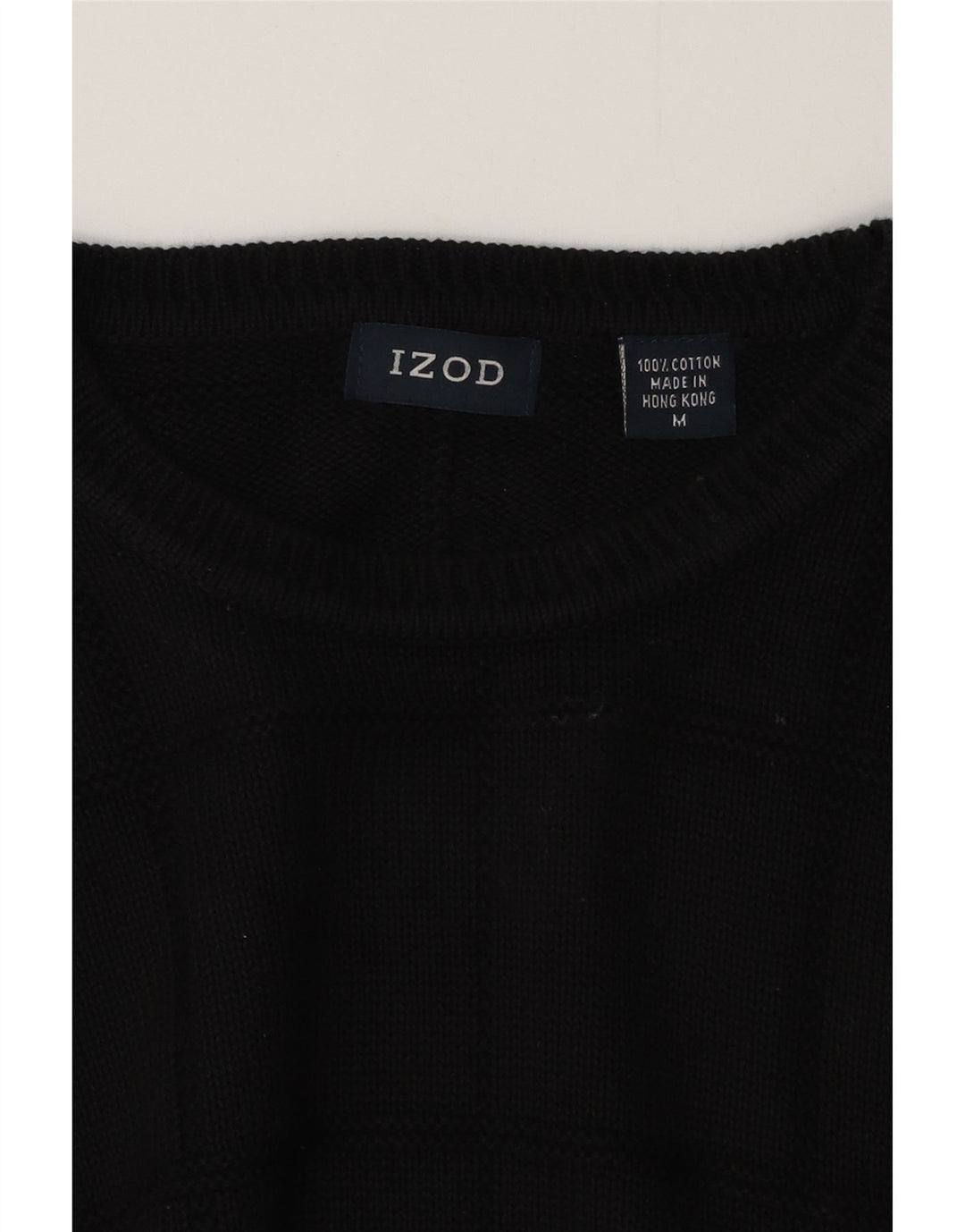 Maglione maglione girocollo da uomo IZOD in cotone nero medio