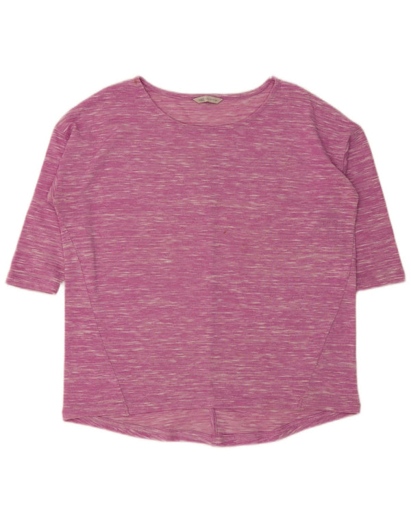 Top da donna Marks & Spencer vestibilità ampia manica 3/4 UK 12 rosa medio chiazzato
