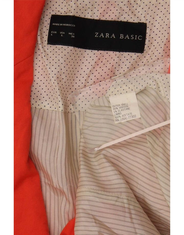 Zara Damen 1-Knopf-Blazerjacke UK 14 Large Orange Viskose